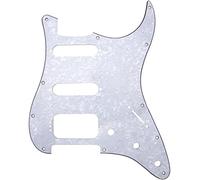 Yootones Battipenna HSS a 11 fori, piastra antigraffio per chitarra, 3 strati, ricambio compatibile con chitarra standard americana e messicana Stratocaster in stile moderno (bianco perlato)