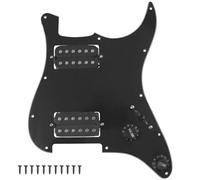 Yootones Battipenna precablato a 11 fori a 3 strati HH con pickup Humbucker Alnico 5 HH, compatibile con chitarra elettrica Stratocaster statunitense/messicana (nero)