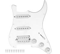 Yootones Battipenna precablato a 11 fori a 3 strati SSH per humbucker, compatibile con chitarra elettrica Fender Stratocaster Squier (3 strati bianco)