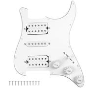 Yootones Battipenna precablato a 3 strati HSH a 11 fori con Alnico 5 Humbucker (2) single-coil (1) pickup compatibile con chitarra Strat Fender Squier (bianco)