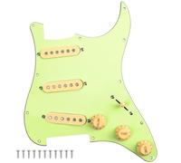 Yootones Battipenna precablato SSS a 11 fori a 3 strati con pickup a bobina singola, compatibile con chitarra elettrica Stratocaster Squier USA/Messico (verde chiaro)