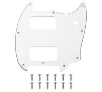Yootones HH 9 fori Round Corner Guitar Battipenna 2 Humbucker compatibile con Squier Bullet Series Mustang (3 strati bianchi)