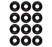 Yootones - Placca per interruttore a levetta per chitarra, in plastica, 12 pezzi, con lettera compatibile con chitarra Les Paul (nero)