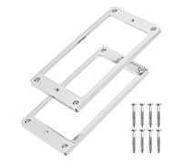 Yootones - Set di 2 anelli di montaggio per pickup Humbucker con fondo curvo in metallo, compatibile con Epiphone Les Paul LP Style chitarra elettrica di ricambio per basso (argento)