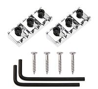 Yootones - Set di 2 dadi di bloccaggio per chitarra elettrica da 42 mm, compatibile con Floyd Rose Style chitarra elettrica Tremolo Bridge Lock System (argento)