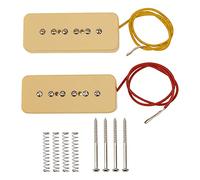 Yootones Set di 2 pickup P90 a ponte e collo a bobina singola N/B, compatibili con parti di ricambio per chitarra elettrica (giallo)