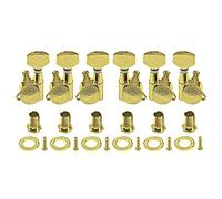 Yootones - Set di 6 testine per chitarra in metallo, 3L3R, per sintonizzatori per chiavi e sintonizzatori compatibili con Stratocaster Telecaster per chitarre elettriche o acustiche (oro)