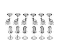 Yootones - Set di 6 testine per macchina per chitarra e chitarra sigillate, set di sintonizzatori 3L+3R, compatibile con chitarre elettriche o acustiche Strat ST Tele SG (argento)