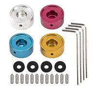 Yootones - Tappi di protezione per pedali, in metallo, con chiave per chitarra effetto pedale (blu+oro+argento+rosso)