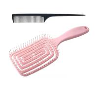 YOOUMI Spazzola con sfiato curvo, spazzola districante per capelli, spazzola per capelli a spirale, pettine per massaggio cavo, non tira i capelli, adatta per lisciare i capelli ricci e bagnati, per