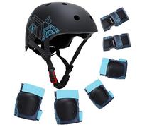 YOOXARMOR Casco da Bici per Bambini, Caschi per Bambini degli Animato 3-5-8 anni,Set di Protezioni Sportive Leggere con Ginocchiere, Gomitiere e Polsiere per Skateboarding Bicicletta Scooter