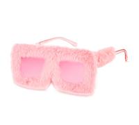 Yooyan 1 paio di occhiali da sole in peluche oversize moda personalizzati, occhiali da sole divertenti Shades fatti a mano rosa occhiali da sole creativi per carnevale foto accessori di scena festa di