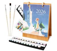 Yooyan Calendario 2026 con i numeri, calendario da parete 2026, calendario digitale, kit per pittura acrilica fai da te con i numeri, calendario annuale, calendario familiare, calendario da disegno