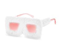 Yooyan Occhiali da sole in peluche, moda personalizzati, occhiali da festa divertenti, occhiali da sole rosa fatti a mano, occhiali da sole creativi per carnevale, foto oggetti di scena festa di