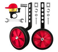 Yooyan Set di 2 ruote di supporto regolabili per biciclette da 12-20", tra cui chiavi e orologio, robuste ruote di supporto in gomma per un'esperienza di guida sicura