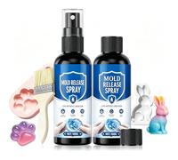 Yooyan Set di 2 spray separanti (2 × 100 g) con pennello, lubrificante per resina epossidica, candele, sapone e gesso, asciugatura rapida, inodore e antiaderente, adatto per stampi in silicone