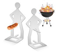 Yooyan Set di 2 supporti per salsicce, in acciaio inox, per grigliare e salsiccia, ideale come regalo creativo per gli amanti del barbecue
