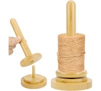 Yooyan Supporto per filo portatile in legno, per lavori a maglia e all'uncinetto, supporto rotondo per rotolo di filato, supporto per filati, porta filati, porta filati, porta filo girevole, per