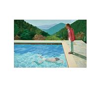 Yooyu David Hockney (Piscina con due figure) Pittura su tela Poster Stampe Quadros Immagine di arte della parete per soggiorno Decorazioni per la casa 70x90cm (28x35in) con cornice