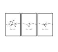 Yooyu Segno minimalista Dipinto su tela This Is Us Our Life Our Story Our Home Poster e stampa Wall Art Picture Decor 60x90cmx3 Senza cornice