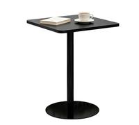 Yopappol 12 Tavolo Da Pub Minimalista Per Esterno Con Gamba Singola Multicolore Disponibile, Tavolo Da Bistrot Da Patio Con Base Rotonda Robusta, Tavolo Laterale Con Accento Quadrato(Nero,70x70x73cm)