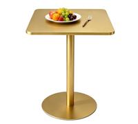 Yopappol 12 Tavolo Da Pub Minimalista Per Esterno Con Gamba Singola Multicolore Disponibile, Tavolo Da Bistrot Da Patio Con Base Rotonda Robusta, Tavolo Laterale Con Accento Quadrato(Gold,60x60x73cm)