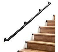 Yopappol Corrimano per Scale, Passamano Nero per Corrimano per Scale, Scala A Parete con Raccordi, Ringhiera Antiscivolo per Gradini Interni Ed Esterni(2.7m)