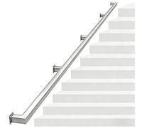 Yopappol Corrimano per Scale per Montaggio A Parete Scala Moderna per Tubi Ringhiera per Scale Industriali per Gradini Esterni Interni, Maniglia Antiscivolo in Acciaio Inossidabile(1.2m)