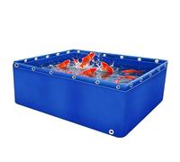 Yopappol Piscina per Pesci in Tela Pieghevole per Interni/Esterni, Laghetto Fuori Terra con Occhielli in Metallo per Koi, Serbatoio in Tela Rettangolare con Valvola di Scarico(1x1x1.0m)