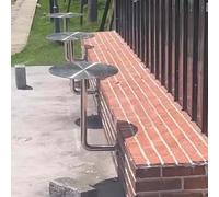 Yopappol Tavoli rotondi a parete a forma di L, tavolo da bar per la colazione in acciaio inossidabile, da caffè per il tempo libero, per negozi di tè al latte, giardino, patio esterno(40x40x45cm)