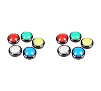 Yopeissn 10X Arcade Buttons 60mm Dome Pulsante LED Da 2,36 Pollici Con Micro-Interruttore per Console per Videogiochi Arcade Machine