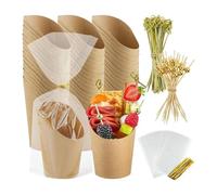 Yopeissn 50 Pz Tazze per Salumi con Bastoncini e Buste per, Forniture per Feste
