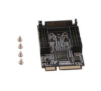 Yopeissn Mini PCI-e A Doppio Frontale 19 Pin 19-Pin 5Gbps Expansion Card 4-Port Adapter D720201 SATA Pickup Port Expansion Card Module, Facile da Usare