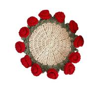 Yopeissn Rose Bouquet Coaster Crochet Coaster Flower Coasters per tazze da caffè Home Desktop - Pianta ornamenti A