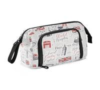 Yopersonalizes Astuccio grande per ragazze e ragazzi, con bandiera del Regno Unito, Big Ben, per scuola secondaria, cancelleria per ufficio, astuccio organizzato per bambini, adolescenti, studenti e