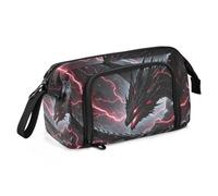 Yopersonalizes Astuccio grande per ragazze e ragazzi, drago, fulmine, astuccio per la scuola secondaria, cancelleria per ufficio, astuccio organizzato per bambini, adolescenti, studenti e donne