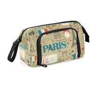 Yopersonalizes Grande astuccio per ragazze e ragazzi con Torre Eiffel di Parigi, per scuola secondaria, cancelleria per ufficio, astuccio organizzato per bambini, adolescenti, studenti e donne