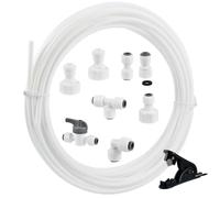 YOPEUC 15m Tubo Frigorifero Raccordi Per Osmosi Inversa 31 Pz, Tubo Di Alimentazione Dell'Acqua per Frigorifero Da 15 Metri e Connettori per Doppio Frigorifero In Stile Europeo