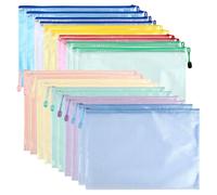 YOPEUC 20 Pezzi Borse di File A4,Sacchetto di Zip Impermeabile 10 Colori,Mesh Sacchetto del Documento per Documenti,Ricevute Cosmetici,A4 Busta Plastica 33,5 x 24CM