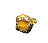 YOPI Anello aperto centrale retrò in ametista naturale for donna - Gioielli unici fatti a mano con pietre preziose(Citrine)
