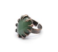 YOPI Anello in pietra naturale a forma di uovo con agata viola amorfa e pietra del sole - Gioielli artigianali unici(DonglingJade)