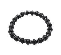 YOPI Bracciale con calcoli biliari neri in cristallo con perline flessibili - Eleganti gioielli curativi for uomini e donne
