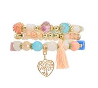 YOPI Bracciale con ciondolo con nappa for albero della vita, metallo multistrato, perline di cristallo, for donna(Color)