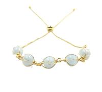 YOPI Bracciale con perline di Buddha in sette pietre di ametista - Gioielli con perline rotonde for consapevolezza ed equilibrio(Aquamarine)