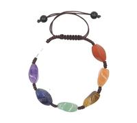 YOPI Bracciale con perline di cristallo con sette pietre di Buddha - Design geometrico a forma di trifoglio e prugna