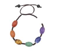 YOPI Bracciale con perline di cristallo con sette pietre di Buddha - Design geometrico a forma di trifoglio e prugna(Smallcylinder)