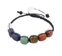 YOPI Bracciale con perline di cristallo con sette pietre di Buddha - Design geometrico a forma di trifoglio e prugna