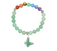 YOPI Bracciale con perline di cristallo di sette pietre di Buddha con pendente a farfalla - Gioielli di guarigione spirituale