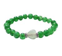 YOPI Bracciale con perline in pietra naturale - Agata, Ametista, Occhio di tigre - Design a cuore for amore e armonia(GreenDonglingJade)