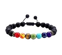 YOPI Bracciale con perline in pietra naturale - Gioielli di otto pianeti con pietra vulcanica e agata(Volcanicstone)